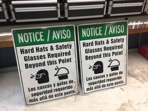 lot 176 image: 2 Aluminum 18 x 24 Hard Hat Signs