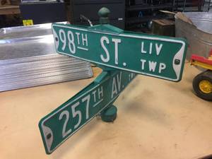 lot 198 image: Vintage STREET INTERSECTION Sign - By Gopher St Paul