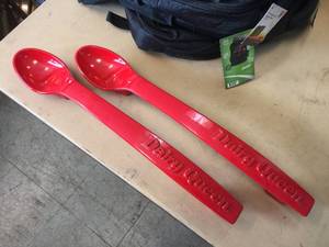 lot 219 image: Pair Hard-To-Find DAIRY QUEEN Spoon Aluminum Door Handles