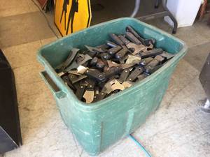 lot 245 image: Full Tote PaintDrywall Scraper Tools - Couple Hundred