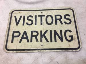 lot 247 image: Vintage Visitors PARKING Sign 18 x 12 - Nice Patina