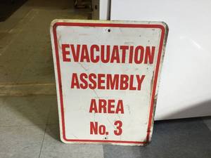 lot 249 image: EVACUATION ASSEMBLY AREA - Aluminum Sign 18 x 24