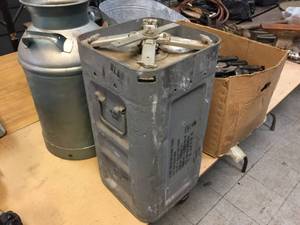 lot 313 image: 40mm Cannon Ammo Can 12 x 12 x 22 - With Fired Casings