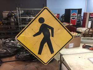 lot 320 image: Vintage Pedestrian Sign - 30 x 30