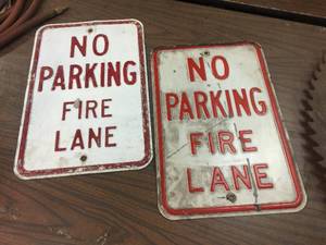 lot 336 image: 2 Steel Embossed NO PARKING Sign - 12 x 18