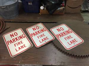lot 341 image: 3 NO PARKING FIRE LANE Aluminum Signs 12 x 18