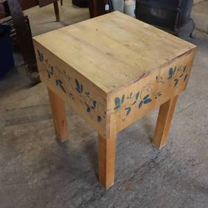 lot 38 image: Wooden Butcher Block Style Kitchen Table