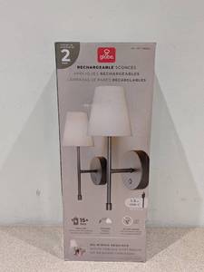 lot 42 image: GLOBE RECHARGEABLE SCONCES (2PK.)