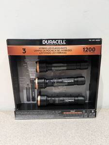 lot 101 image: DURACELL HYBRID LED FLASHLIGHTS (3PK.)