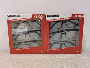 lot 138 image: NEW FOSTER GRANT 3.00 METAL READING GLASSES