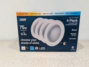 lot 118 image: 4-PACK FEIT ELECTRIC 75W LED RECESSED DOWNLIGHTS