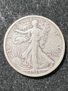 1917 US WALKING LIBERTY HALF DOLLAR VF30