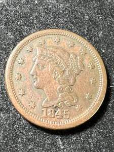 lot 11 image: 1845 US LIBERTY HEAD LARGE CENT XF