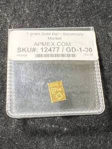 lot 24 image: 1 GRAM .999 FINE GOLD BAR