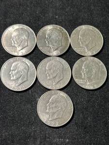 lot 30 image: GROUP OF 7 US EISENHOWER DOLLARS