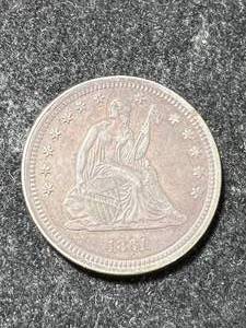 lot 41 image: 1861 US SEATED LIBERTY QUARTER AU
