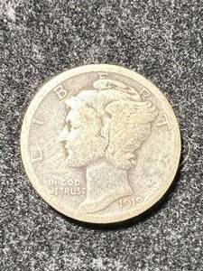 lot 42 image: 1919-D US MERCURY DIME