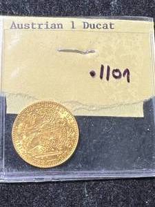 lot 43 image: AUSTRIA 1 DUCAT GOLD .1107 OZ PURE GOLD