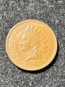 lot 47 image: 1905 US INDIAN HEAD CENT XF45