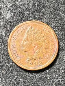 lot 62 image: 1898 US INDIAN HEAD CENT AU DETAILS
