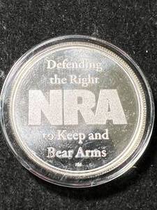 lot 74 image: 1 TROY OZ .999 FINE SILVER NRA ROUND IN AIRTITE