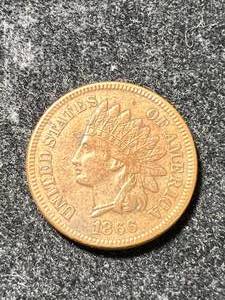 lot 75 image: 1866 US INDIAN HEAD CENT XF