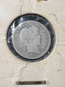 lot 82 image: 1911-D US BARBER DIME