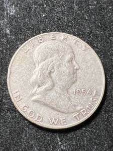 lot 89 image: 1954-D US FRANKLIN HALF DOLLAR