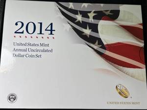 lot 98 image: 2014 US MINT ANNUAL UNC DOLLAR COIN SET