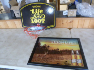 lot 41 image: Captain Morgan and Miller High Life Signs