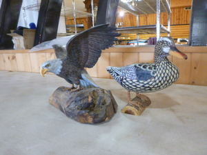 lot 61 image: Eagle and Duck Statues