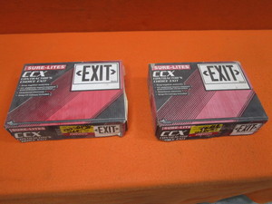 lot 153 image: (2) (New) Lighted Exit Signs