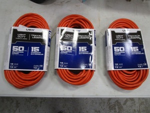 lot 219 image: (3) 50 Exterior Extension Chords