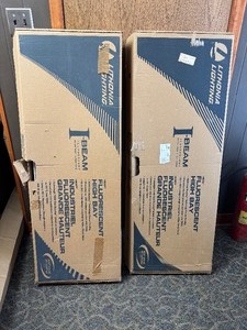 lot 29 image: Lot of (2) Fluorescent High Bay Lighting - 4ft, 4-light