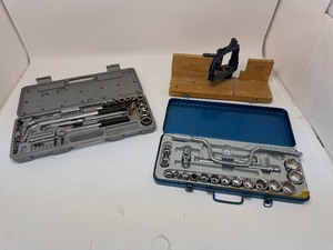 lot 50 image: Lot of (2) Socket Sets & Mitre Box