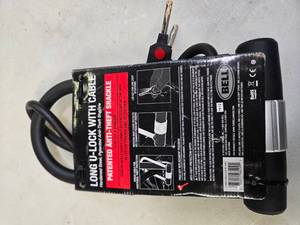 lot 33 image: Long U-Lock with Cable and Patented Anti-Theft Shackle New