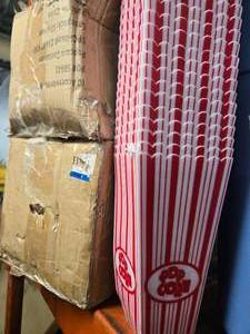 lot 103 image: Lot of 2 boxes of Pop Corn Cups for watching family movies at home or theater (192 cups in total)