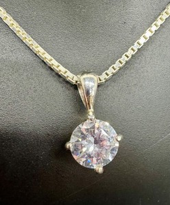 lot 11G image: Sparkling Cubic Zirconia and Sterling Necklace