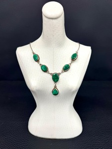 lot 16G image: Sterling Silver Green Spinel Pendant Necklace 18 - 20 Inches Adjustable