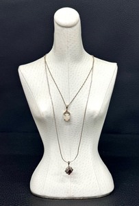 lot 17G image: Sterling Silver and Opal Necklace and Sterling Silver and Garnet Necklace