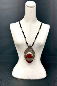 lot 18G image: Vintage Tuareg Necklace  Vintage Silver and Carnelian Tuareg Necklace