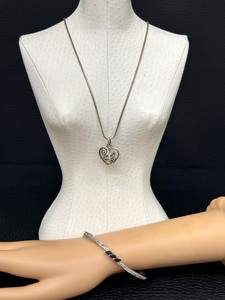 lot 26G image: Sterling Silver Bracelet and Brighton Heart Shaped Necklace