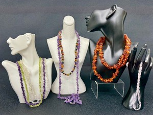 lot 44G image: Assorted Beaded Necklaces including a Beaded Amber Necklace and Beaded Amethyst Necklace