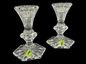 lot 7K image: Pair of Waterford Chatham Crystal Candle Holders