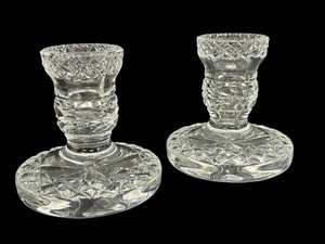 lot 4K image: Waterford Ireland Lead Crystal Glandore Candlestick Pair