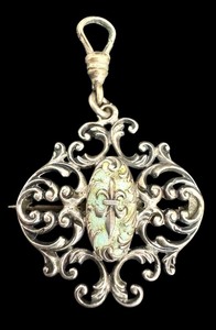 lot 15R image: Antique Sterling Watch Pendant Pin