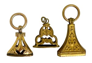 lot 13R image: Three Gold Filled Antique Watch Fobs