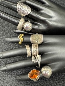 lot 45G image: Assorted Vintage Rings including Sterling Silver