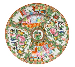 lot 17B image: Antique Chinese Rose Medallion Porcelain Plate