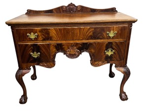 lot 12H image: Antique Berkey & Gay Walnut Writing Desk